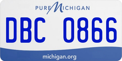 MI license plate DBC0866