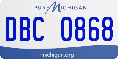 MI license plate DBC0868