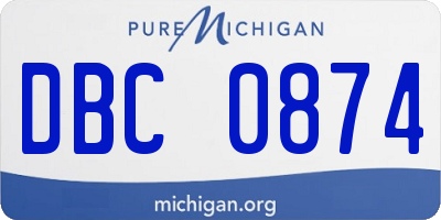 MI license plate DBC0874