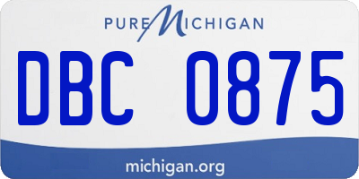 MI license plate DBC0875