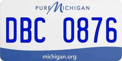 MI license plate DBC0876