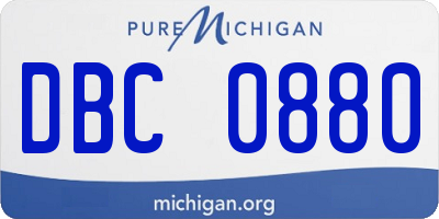 MI license plate DBC0880