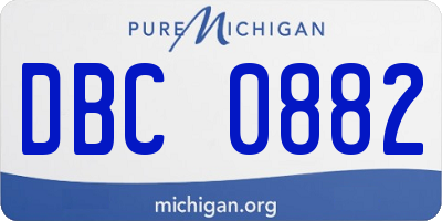 MI license plate DBC0882
