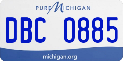 MI license plate DBC0885