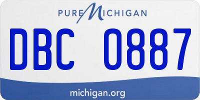 MI license plate DBC0887