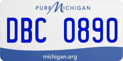 MI license plate DBC0890