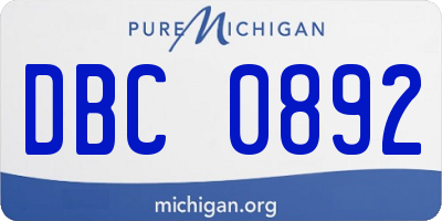MI license plate DBC0892