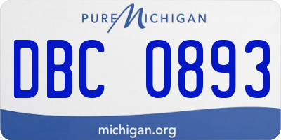 MI license plate DBC0893