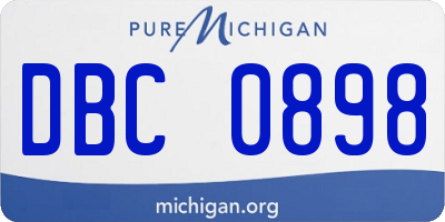 MI license plate DBC0898