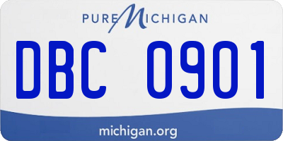 MI license plate DBC0901