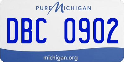 MI license plate DBC0902