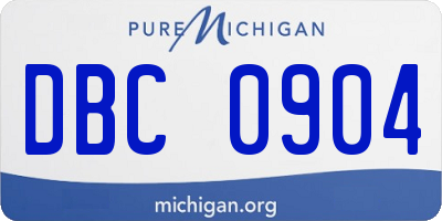 MI license plate DBC0904