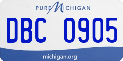 MI license plate DBC0905
