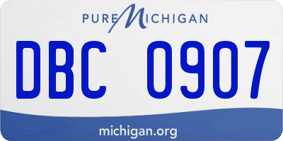 MI license plate DBC0907