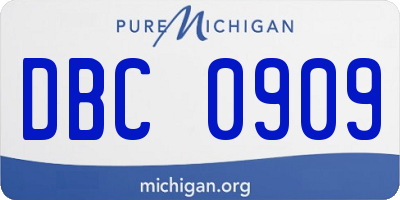 MI license plate DBC0909
