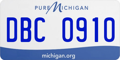 MI license plate DBC0910
