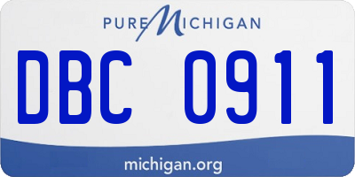 MI license plate DBC0911