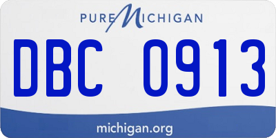 MI license plate DBC0913