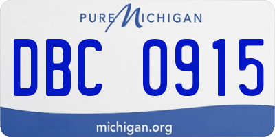 MI license plate DBC0915