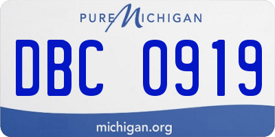 MI license plate DBC0919