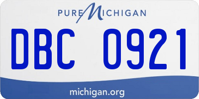 MI license plate DBC0921