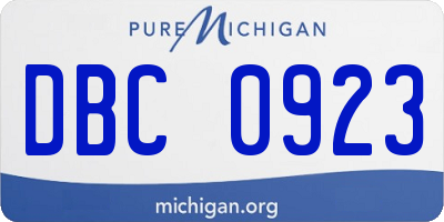 MI license plate DBC0923