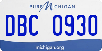 MI license plate DBC0930