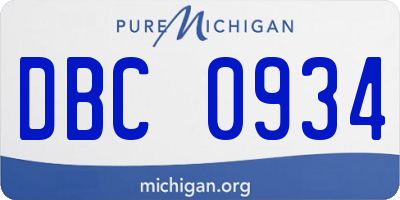 MI license plate DBC0934