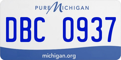 MI license plate DBC0937