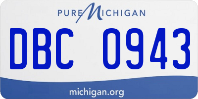 MI license plate DBC0943