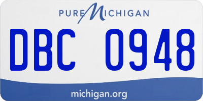 MI license plate DBC0948