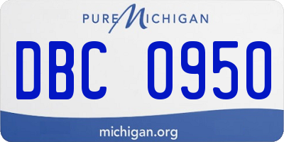 MI license plate DBC0950