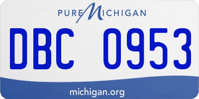 MI license plate DBC0953