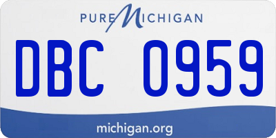 MI license plate DBC0959
