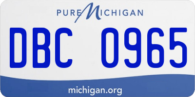 MI license plate DBC0965