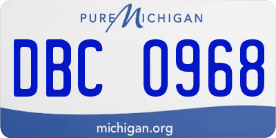 MI license plate DBC0968