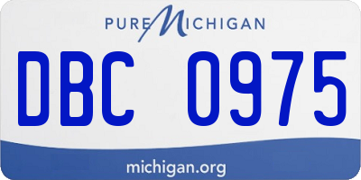 MI license plate DBC0975