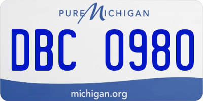 MI license plate DBC0980