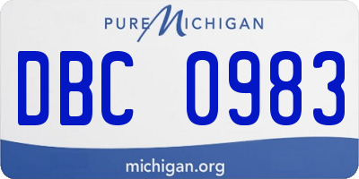 MI license plate DBC0983
