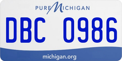 MI license plate DBC0986