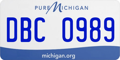 MI license plate DBC0989