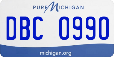 MI license plate DBC0990