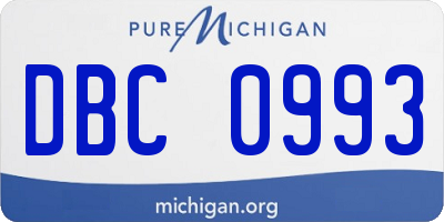 MI license plate DBC0993