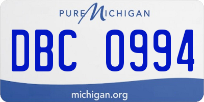 MI license plate DBC0994