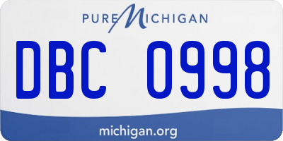 MI license plate DBC0998