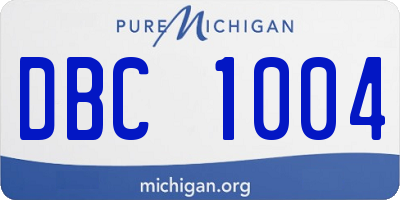 MI license plate DBC1004