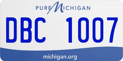 MI license plate DBC1007