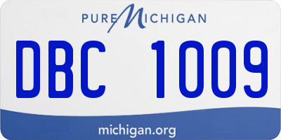 MI license plate DBC1009