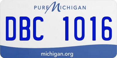 MI license plate DBC1016