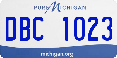MI license plate DBC1023